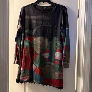 John Mark Multicolor Abstract Tunic Top